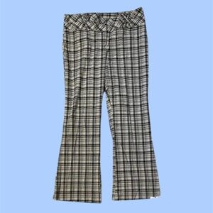 Black White Grey y2k Plaid Flare Pants